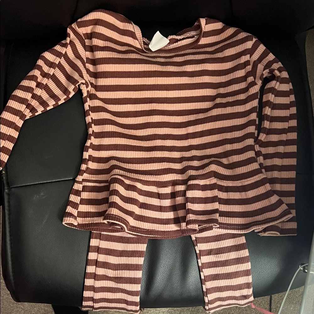 Zara Pink and Brown Striped Set